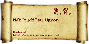 Mátyásy Ugron névjegykártya